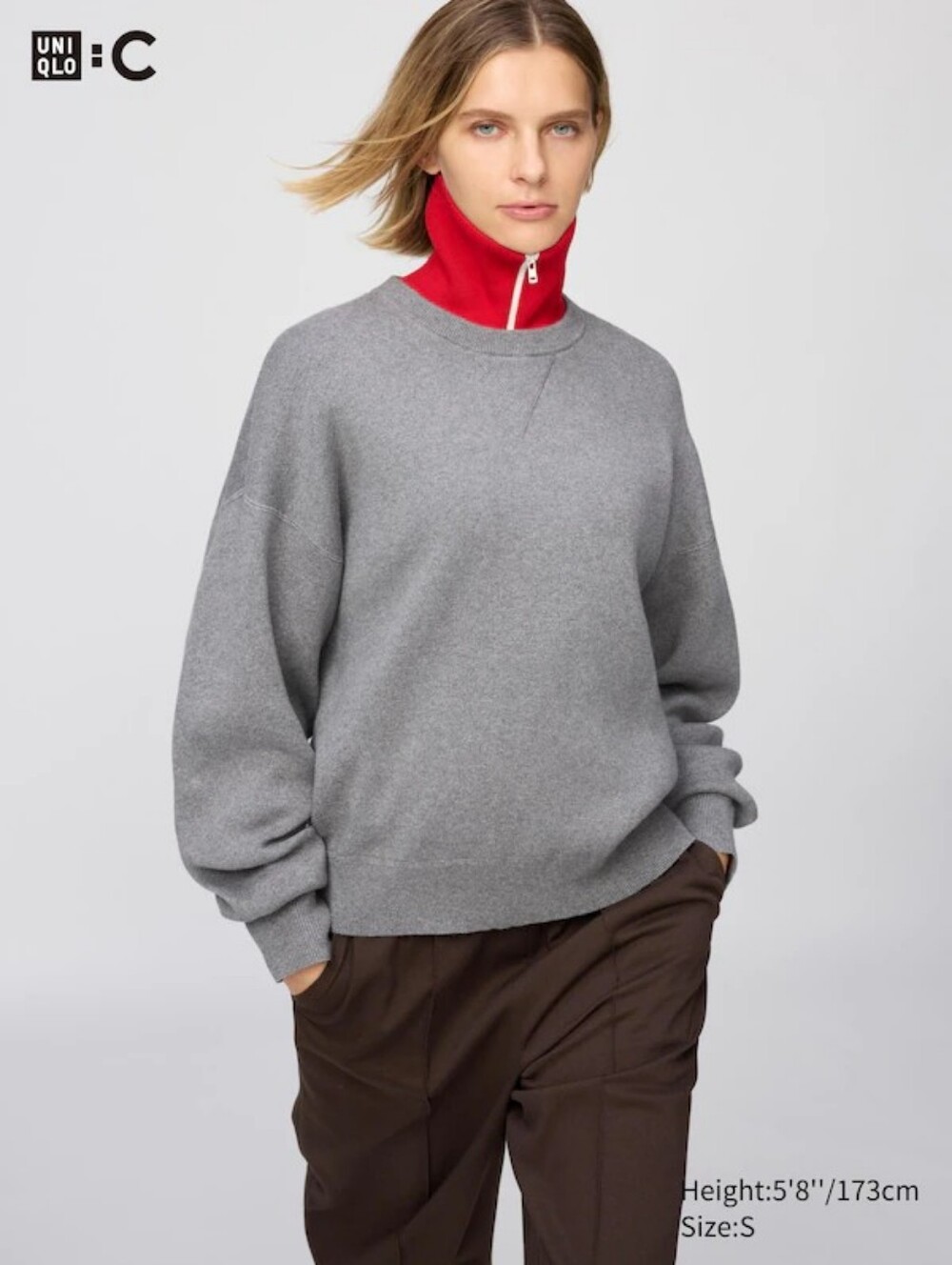 Uniqlo Women's Smooth Cotton Sweater in Gray - Picture 3 of 5
